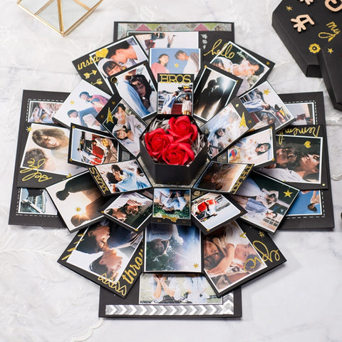 Surprise Hexagon Blooming DIY Handmade Album Creative Photo Box Star Gift Box, Handmade Album