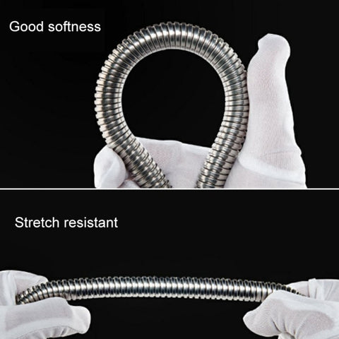 3m Flexible Stainless Steel Showerhead Hose Pipe Double Interlock Copper Interface Anti Burst Bath Water Pipe, 3m (Double Interlock)