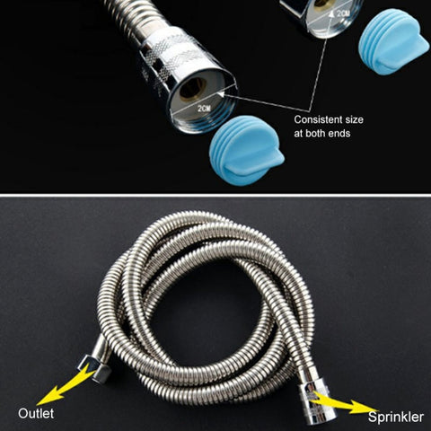 3m Flexible Stainless Steel Showerhead Hose Pipe Double Interlock Copper Interface Anti Burst Bath Water Pipe, 3m (Double Interlock)