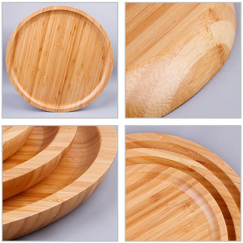 Household Creative Simple Round Bamboo Tea Tray Mini Tea Table, Diameter: 25cm, Diameter: 25cm