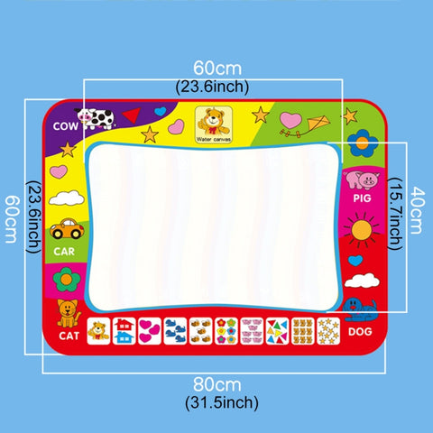 Children Rainbow Color Magic Doodle Water Drawing Mat with 2 Pen, Size: 80cm x 60cm, Size: 80cm x 60cm