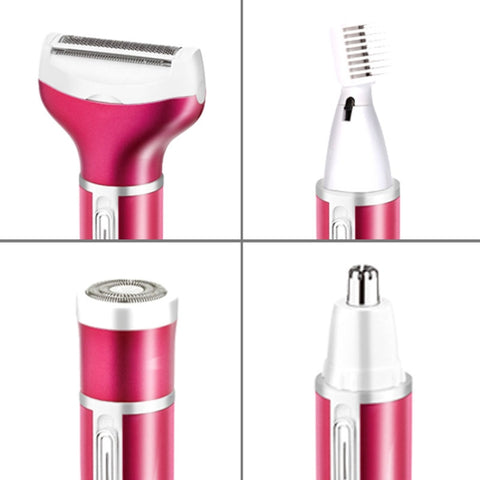 4 In 1  USB Rechargeable Vibrissa Eyebrows Trimmer Body Hair Denuding Machine Set with USB Cable, 4 In 1