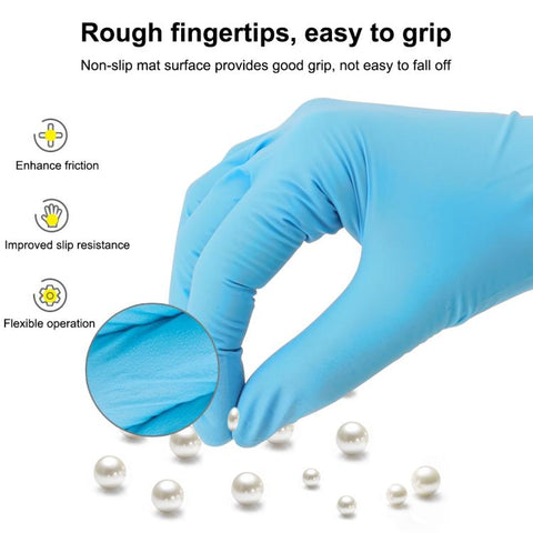 100 PCS Blue Disposable Butyronitrile Gloves Housework Supplies, Size: M, Suitable for Palm Width: 8cm-9cm, Size: M