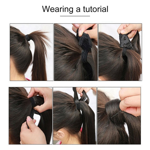 8# Invisible Seamless Bandage-style  Wig Long Straight Hair Wig Ponytail, 8#