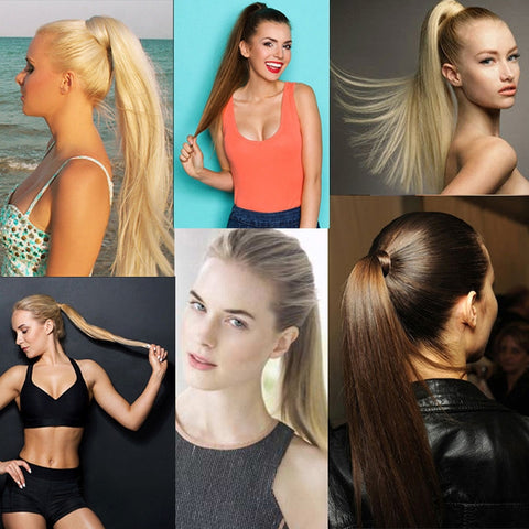 8# Invisible Seamless Bandage-style  Wig Long Straight Hair Wig Ponytail, 8#