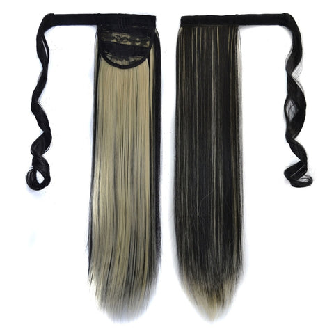 1BH613# Invisible Seamless Bandage-style  Wig Long Straight Hair Wig Ponytail, 1BH613#