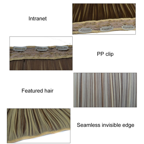 88# One-piece Seamless Five-clip Wig Long Straight Wig Piece, 88#