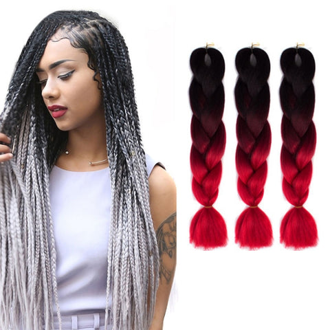 Fashion Color Gradient Individual Braid Wigs Chemical Fiber Big Braids, Length: 60cm(56 Purple+Lake Blue+Light Purple), 21, 35, 37, 38, 44, 45, 46, 47, 49, 50, 51, 56