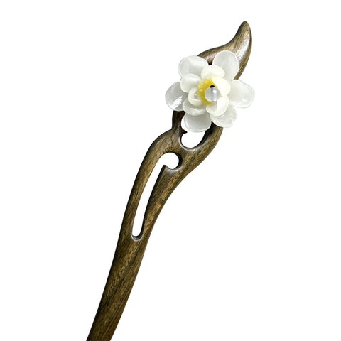 Classical Green Sandalwood Ancient Hairpin Hair Costume Headdress-Banyue Jade Flower + Gift Box, Gift Box Colors Are Random, Green Sandalwood Wanyue Jade Flower Green, Green Sandalwood Wanyue Jade Flower Red, Green Sandalwood Wanyue Jade Flower White