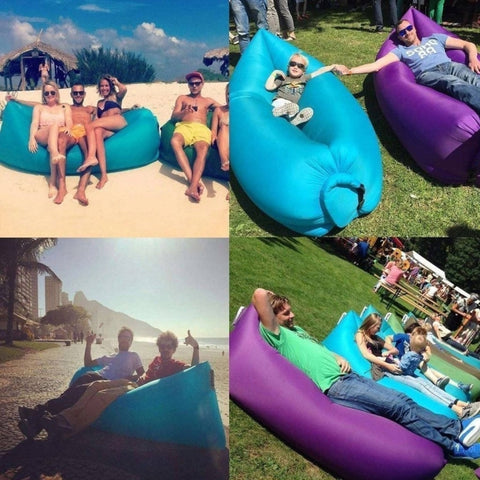 Inflatable Lounger Polyester Fabric Compression Air Bag Sofa for Beach / Travelling / Hospitality / Fishing, Size: 185cm x 75cm x 50cm, Normal Quality