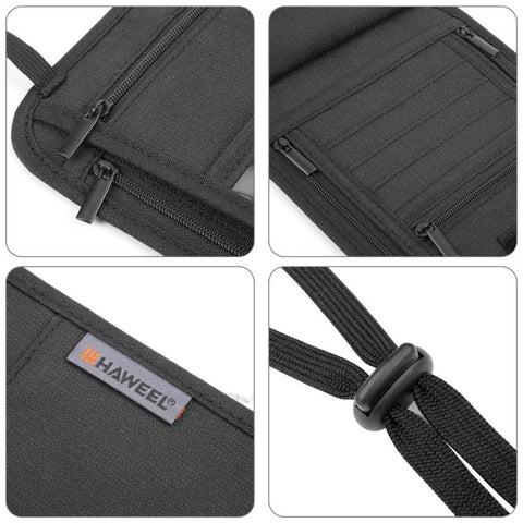 HAWEEL Neck Passport Wallet Bag Document Organizer Credit Cards Case Bag, Neck Pouch