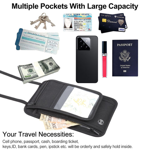 HAWEEL Neck Passport Wallet Bag Document Organizer Credit Cards Case Bag, Neck Pouch
