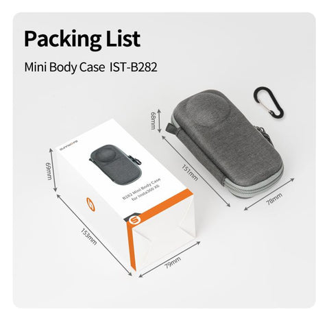 For Insta360 X6 Sunnylife Portable Carrying Case Mini Body Protective Bag, Mini Body Bag