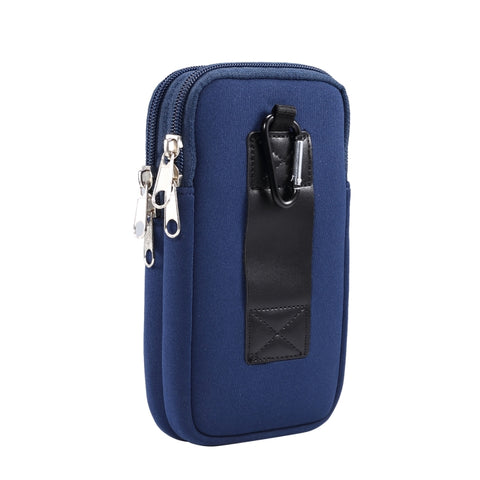 Universal Double-compartment Elastic Hanging Waist Bag for 6.9 inches and Below Smart Phones