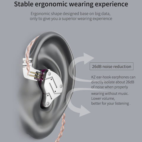 KZ ZSN Circle Iron Moving Iron Quad-core Wired Control In-ear Mega Bass HiFi Earphone with Microphone