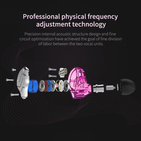 KZ ZSN Circle Iron Moving Iron Quad-core Wired Control In-ear Mega Bass HiFi Earphone with Microphone