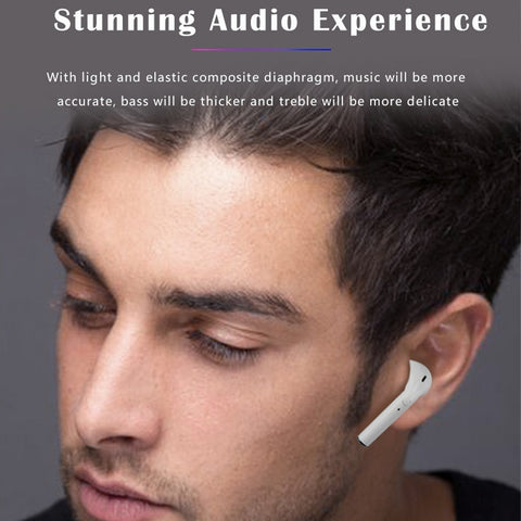 i9 Wireless TWS Sport Bilateral Stereo Bluetooth 5.0 Headset with Charging Box, Push-button Version, Push-button Version
