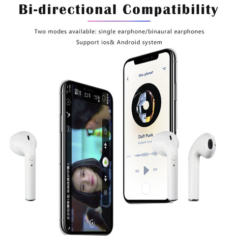 i9 Wireless TWS Sport Bilateral Stereo Bluetooth 5.0 Headset with Charging Box, Push-button Version, Push-button Version