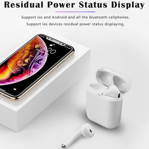 i9 Wireless TWS Sport Bilateral Stereo Bluetooth 5.0 Headset with Charging Box, Push-button Version, Push-button Version