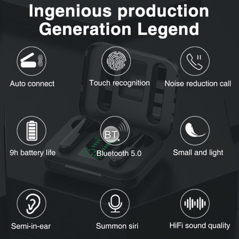 P100pro TWS Bluetooth 5.0 Touch Wireless Bluetooth Earphone with Charging Box & LED Smart Digital Display, Support Siri & Call