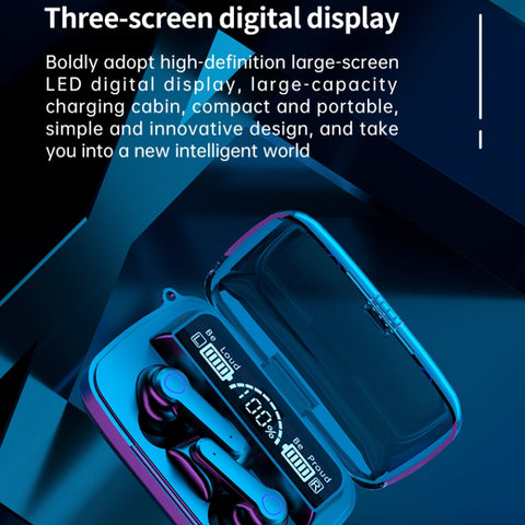 M19 Bluetooth 5.1 TWS Digital Display Wireless Bluetooth Earphone with Charging Box, Support Touch & Siri & Battery Display