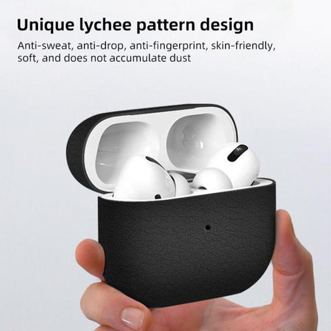 For AirPods Pro Litchi Texture Silicone Wireless Earphone Protective Case