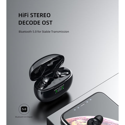 awei T15P Bluetooth V5.0 TWS Ture Wireless Sports LED Display Headset with Charging Case, T15P