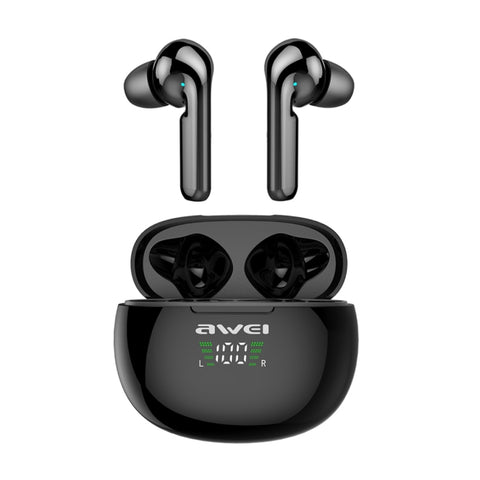 awei T15P Bluetooth V5.0 TWS Ture Wireless Sports LED Display Headset with Charging Case, T15P