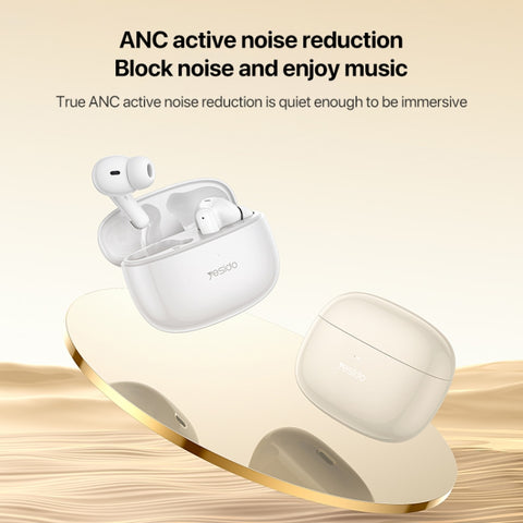Yesido TWS28 ANC+ENC Dual Noise Reduction Smart TWS Wireless Bluetooth Earphone, TWS28 Beige, TWS28 White