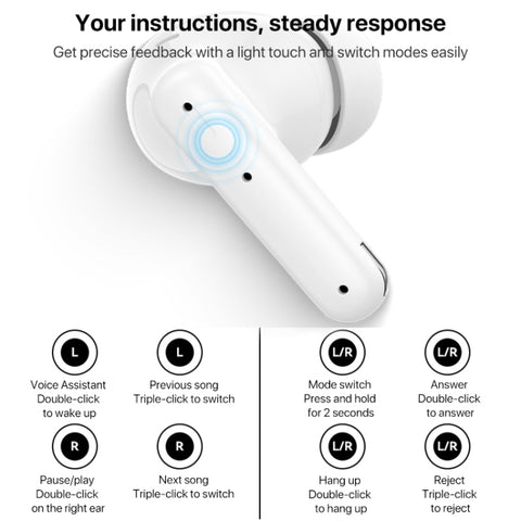 Yesido TWS28 ANC+ENC Dual Noise Reduction Smart TWS Wireless Bluetooth Earphone, TWS28 Beige, TWS28 White