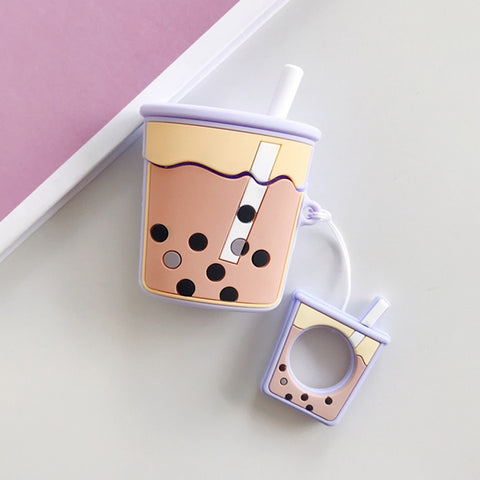 Wireless Earphones Shockproof Pearl Milk Tea Silicone Protective Case for Apple AirPods 1 / 2, Orange, Green, Purple, Apricot