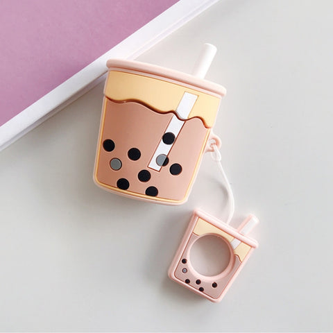 Wireless Earphones Shockproof Pearl Milk Tea Silicone Protective Case for Apple AirPods 1 / 2, Orange, Green, Purple, Apricot