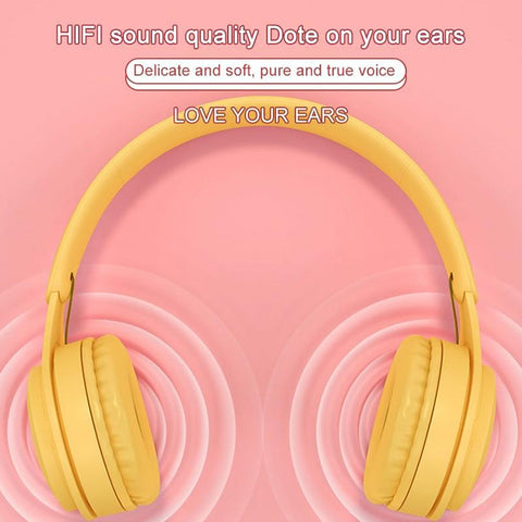 Y08 Hifi Sound Quality Macaron Bluetooth Headset, Supports Calling & TF Card & 3.5mm AUX