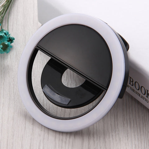Charging Selfie Beauty Light For iPhone, Galaxy, Huawei, Xiaomi, LG, HTC and Other Smart Phones with Adjustable Clip & USB Cable
