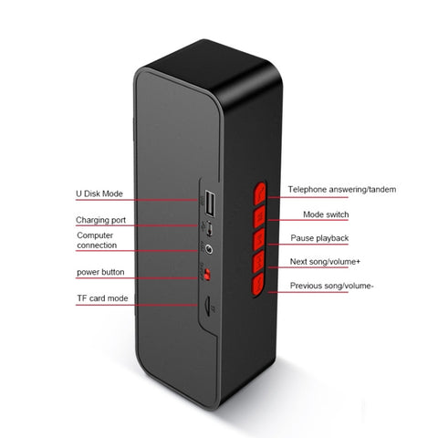 SC211 Portable Subwoofer Wireless Bluetooth Speaker Bluetooth 5.0, Support TF Card & U Disk & 3.5mm AUX