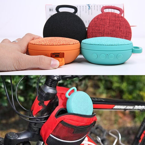 A01L Cloth Texture Round Portable Mini Bluetooth Speaker, Support Hands-free Call & TF Card, A01L Black, A01L Orange, A01L Green, A01L Blue, A01L Red