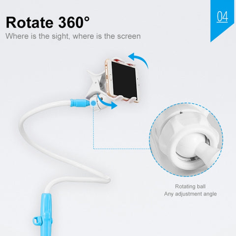 UBN-46 Regular Version Rotatable and Detachable Lazy Desktop Bedside Stand Mobile Phone Stand, Height: 90cm, 90cm Black, 90cm White