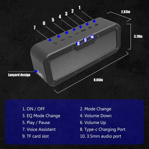 XDOBO Wake 1983 IPX7 Waterproof Portable Outdoor Wireless Bluetooth Speaker