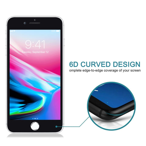 9H 6D Anti-peep Tempered Glass Film for iPhone SE 2022 / 2020 / 8 / 7, For iPhone SE 2022 / 2020 / 8 / 7(Black), For iPhone 7(White)