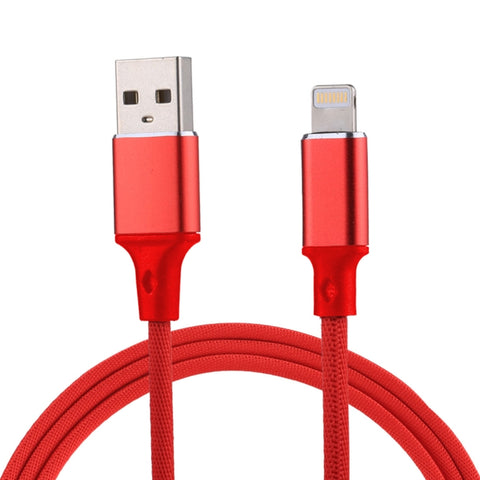 1m 2A USB to 8 Pin Nylon Weave Style Data Sync Charging Cable, 8 Pin Black, 8 Pin Red, 8 Pin White, 8 Pin Pink, 8 Pin Grey, 8 Pin Blue