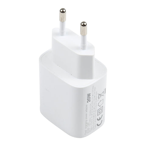 T087 20W USB-C / Type-C + USB Ports Fast Charging Travel Charger, EU Plug, EU Plug