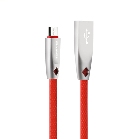 AWEI CL-96 USB to Micro USB Portable TPE + Aluminum Alloy Data Cable, 2A, Length: 1m