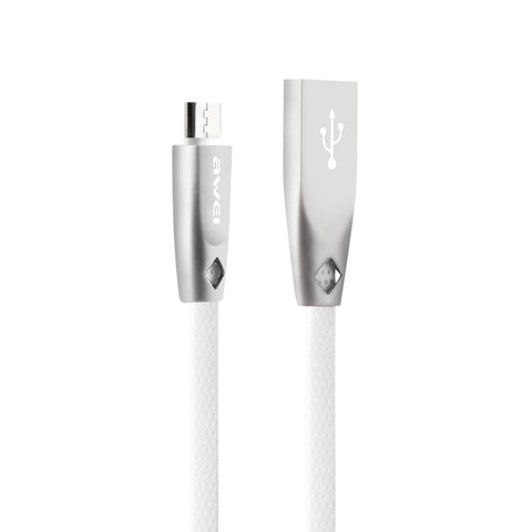 AWEI CL-96 USB to Micro USB Portable TPE + Aluminum Alloy Data Cable, 2A, Length: 1m