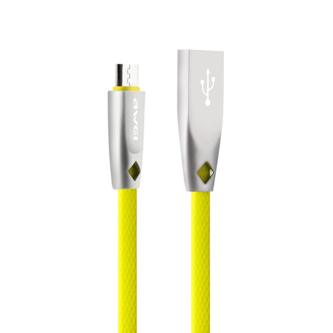 AWEI CL-96 USB to Micro USB Portable TPE + Aluminum Alloy Data Cable, 2A, Length: 1m