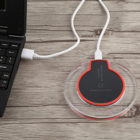 FANTASY 5V 1A Output Qi Standard Ultra-thin Wireless Charger with Charging Indicator, Support QI Standard Phones, FANTASY 5V 1A, FANTASY White