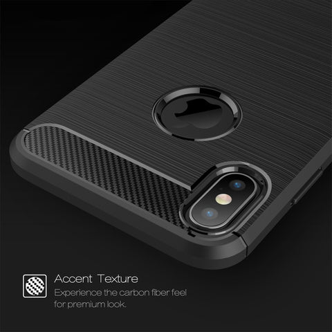 For iPhone XS Max Brushed Texture Carbon Fiber Shockproof TPU Protective Back Case, For iPhone XS Max, For XS Max