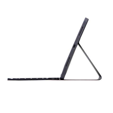 X-11BS Skin Plain Texture Detachable Bluetooth Keyboard Tablet Case for iPad Pro 11 inch 2020 / 2018, with Pen Slot & Backlight, Black Keyboard