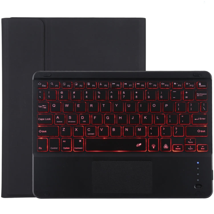 TG-102BCS Detachable Bluetooth Black Keyboard + Microfiber Leather Tablet Case for iPad 10.2 inch / iPad Air (2019), with Touch Pad & Backlight & Pen Slot & Holder, Black Keyboard