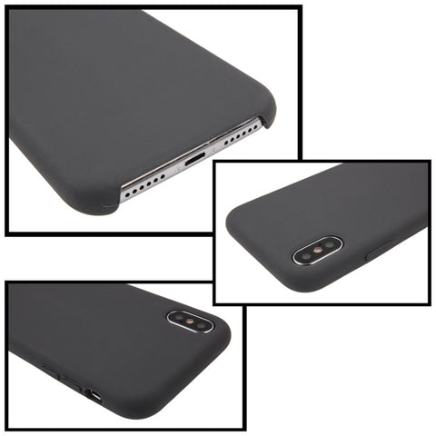 For iPhone X / XS Pure Color Liquid Silicone + PC Dropproof Protective Back Cover Case, For X, X, iPhone X