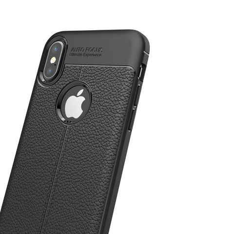For iPhone X / XS Litchi Texture TPU Protective Back Cover Case, For X